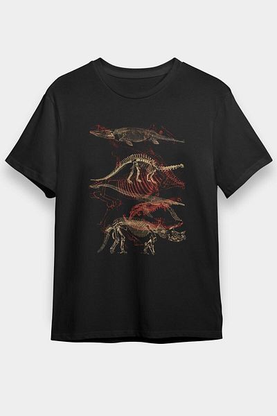 ZOKAWEAR Μπλουζάκι Unisex Loose Fit Dinosaur Black T-shirt - Εργοστάσιο μπλουζών