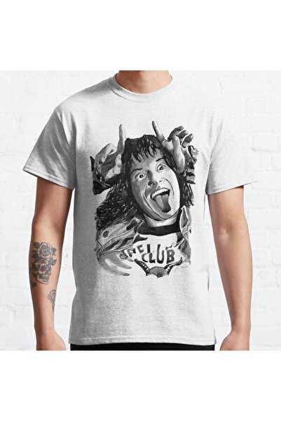 ZOKAWEAR Τυπωμένο μπλουζάκι Loose Fit Unisex Stranger Things με πορτραίτο με μελάνι Eddie Munson