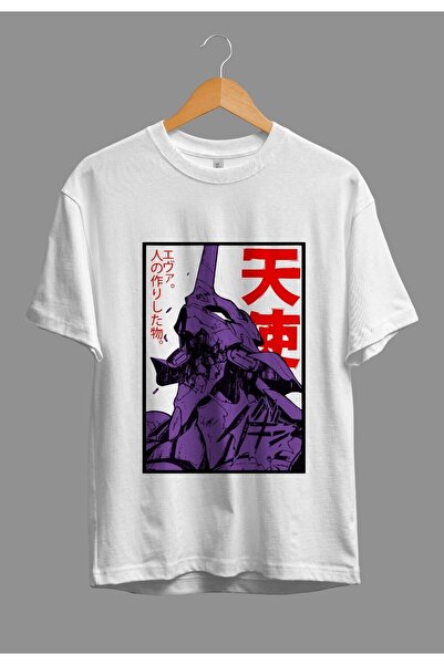 ZOKAWEAR Tricou cu imprimeu unisex cu caracter larg Neon Genesis Evangelion