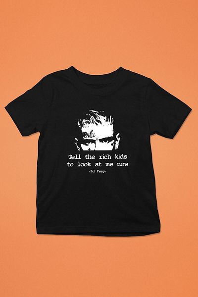 ZOKAWEAR Unisex Loose Fit Lil Peep Printed Μαύρο T-Shirt - Tshirt
