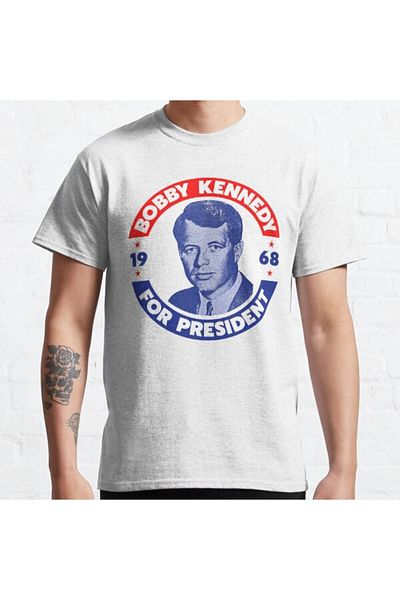 ZOKAWEAR Loose Fit Unisex Robert Kennedy For President // Ψηφοφορία Bobby το 1968 Σχέδιο εμπριμέ μπλουζάκι