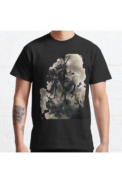 ZOKAWEAR Tricou cu imprimeu unisex Nier:Automata Design Loose Fit