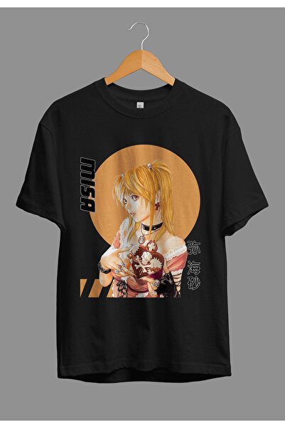 ZOKAWEAR Bol Kalıp Unisex Death Note Misa Amane Anime Karakter Baskılı Özel T...
