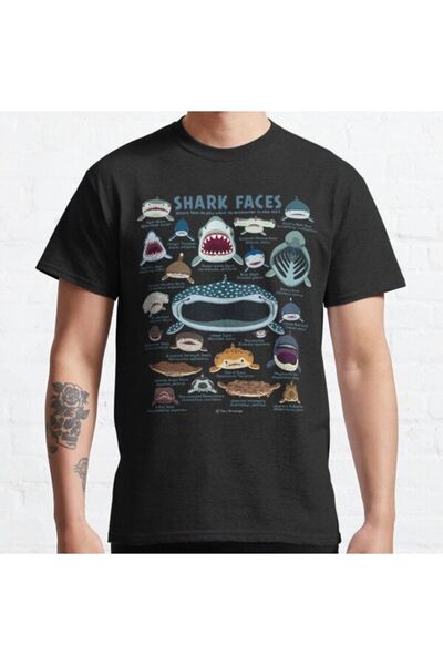 ZOKAWEAR Μπλουζάκι με τυπωμένο σχέδιο Loose Fit Unisex Shark Faces