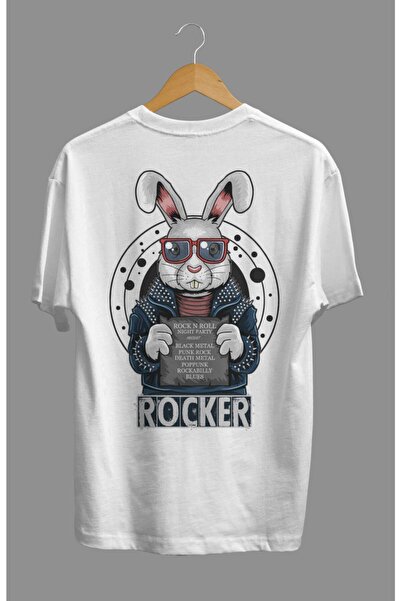 ZOKAWEAR Μπλουζάκι Loose Fit Rock and Roll Rocker Rabbit Black Metal με στάμπ...