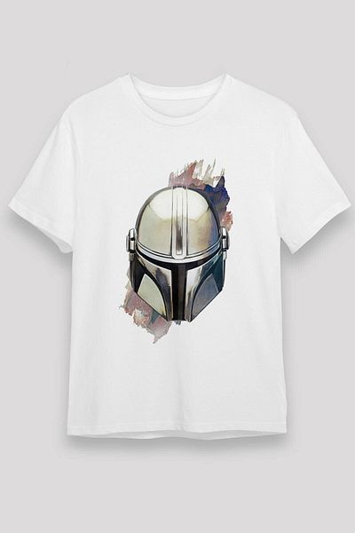 ZOKAWEAR Unisex Loose Fit Mandalorian Printed White T-shirt - Tshirt