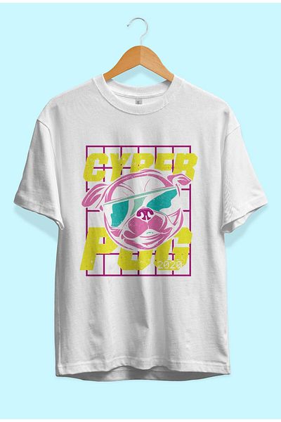 ZOKAWEAR Μπλουζάκι με στάμπα Loose Fit Cyber Pug Design