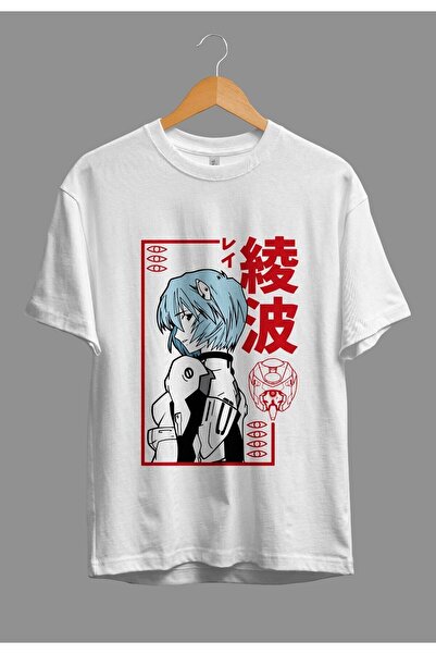 ZOKAWEAR Tricou cu imprimeu unisex Neon Genesis Evangelion Rei Ayanami cu car...