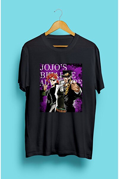 ZOKAWEAR Bol Kalıp Unisex Jojo's Bizarre Adventure Anime Manga Serisi Karakter Tasarım Baskılı Tişört