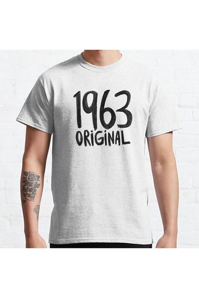ZOKAWEAR Loose Fit Unisex 1963 Original, Γεννήθηκε το 1963, Γενέθλια Έτος 1963 Σχέδιο εμπριμέ μπλουζάκι