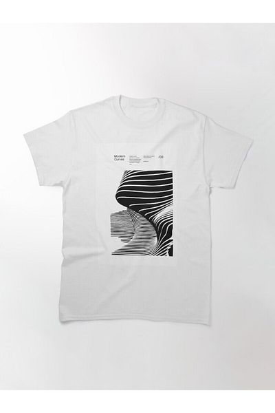 ZOKAWEAR Loose Fit Unisex Modern Curves 08, Μοντέρνα Αρχιτεκτονική Σχέδιο, Μινιμαλιστικό Σχέδιο Τυπωμένο Tshirt
