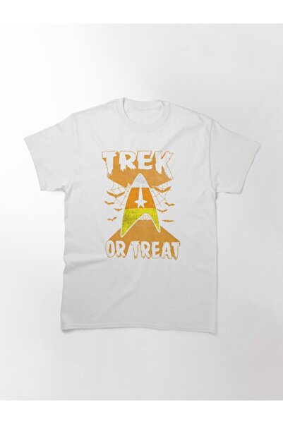 ZOKAWEAR Большой размер Unisex Star Trek Halloween Trek Or Treat Vintage Candy Logo Дизайн Надрукований Tshirt