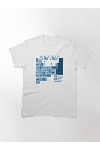 ZOKAWEAR Tricou cu imprimeu unisex Star Trek Vintage Tabel periodic cu design Star Trek