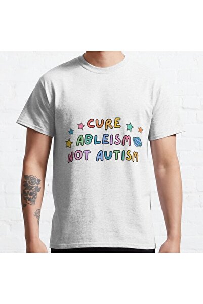 ZOKAWEAR Tricou cu imprimeu unisex Cure Ableism Not Autism Loose Fit