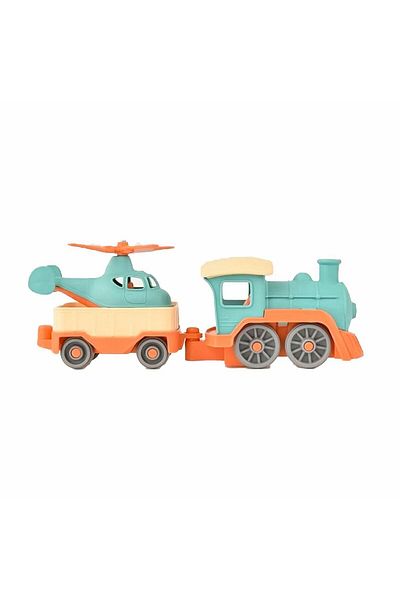 lets be child LC-31030 LC قطار مجموعة قطار الشحن مع طائرة هليكوبتر - لعبة إنفال
