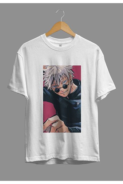ZOKAWEAR Loose Fit Jujutsu Kaisen Satoru Gojo (SENSEİ) Anime Character Printed Design T-Shirt