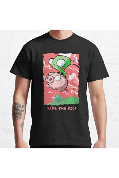 ZOKAWEAR Široka unisex majica Invader Zim Gir Robot Puppy Ride The Pig! Desig...
