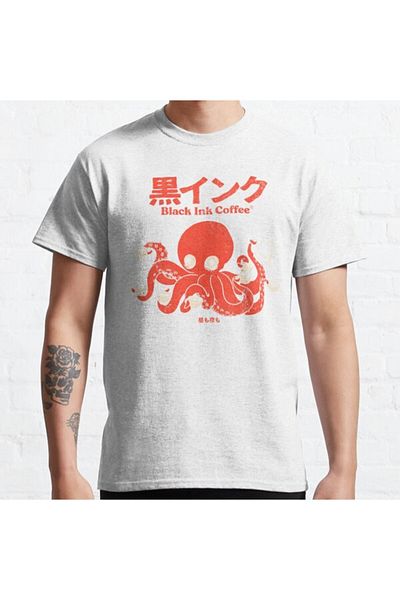 ZOKAWEAR Μπλουζάκι Loose Fit Unisex Μαύρο Μελάνι Σχέδιο Καφέ με στάμπα