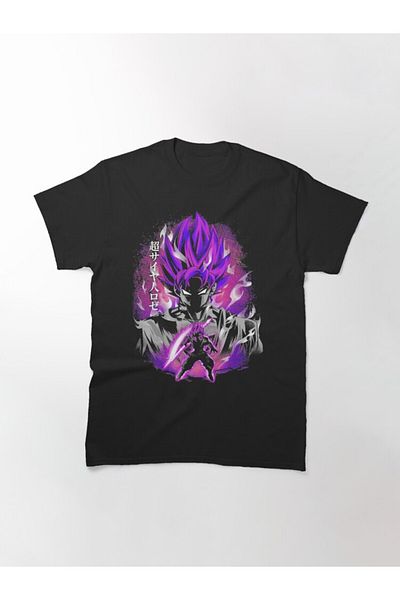 ZOKAWEAR Tricou imprimat Loose Fit Dragon Ball Black Goku Original God Design