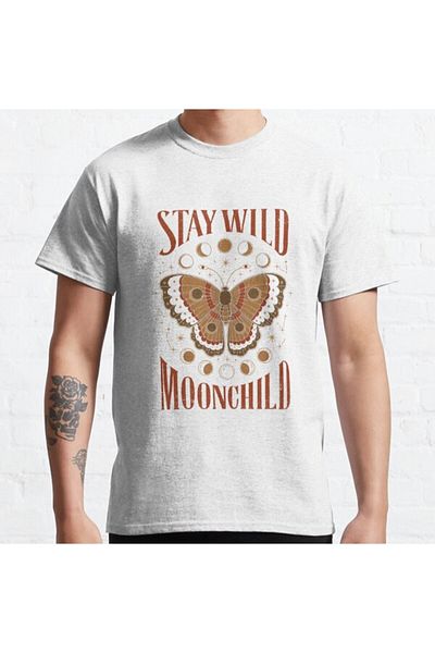 ZOKAWEAR Μπλουζάκι με τυπωμένο σχέδιο Loose Fit Unisex Stay Wild Moonchild