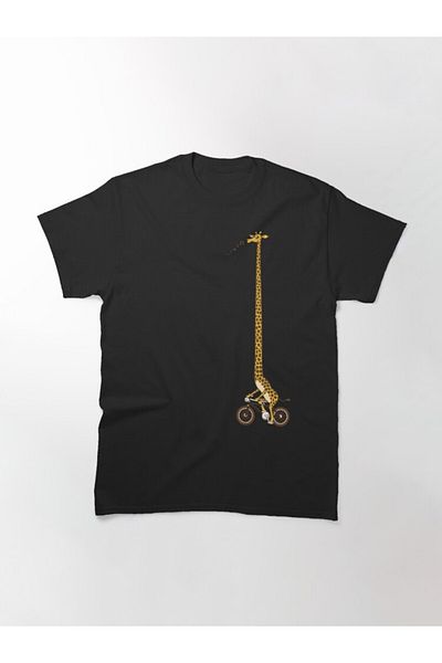 ZOKAWEAR Tricou cu imprimeu unisex cu design lung de plimbare cu bicicleta
