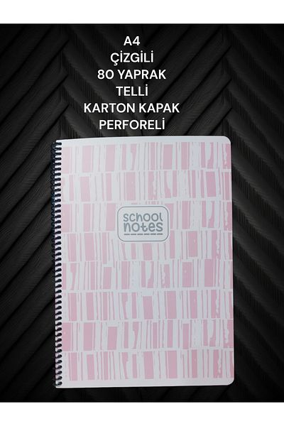 SEYFİKİRTASİYE STRIPED A4 80 LEAVES WIRE NOTEBOOK CARDON COVER WITH PERFORATION