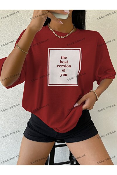 Tarzsokak Tricou unisex BAY Slogan cu umăr dezactivat KOD-1305