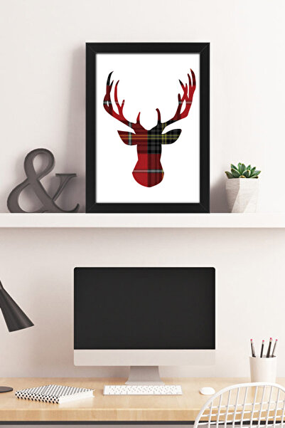 bymat Jelen - Dekorativni Re Sa šljokicama Crni A4 okvir - 21x30 Slika -875