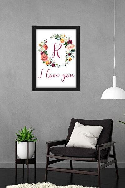 bymat R Volim te - 30x40 Dekorativni Re Sa šljokicama Crni Okvir - A3 Slika -...