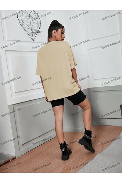 Korefanzin تي شيرت BAY للجنسين بطبعة فراشة بدون أكتاف - KOD-1402