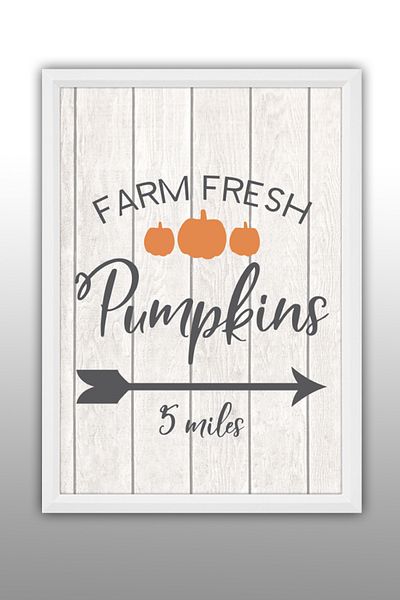 bymat Farm Fresh Pumpkins - 30x40 Διακοσμητικό Λευκό Πλαίσιο με Εικόνα - Ζωγραφική A3 - 663