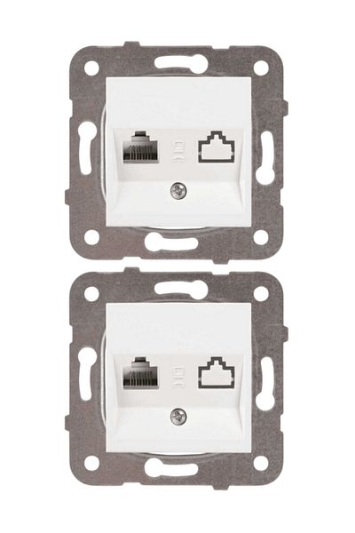 VİKO Viko Karre Single Numeris Phone Socket Cat3 White (Frame Included)90967013 (2 Pieces)