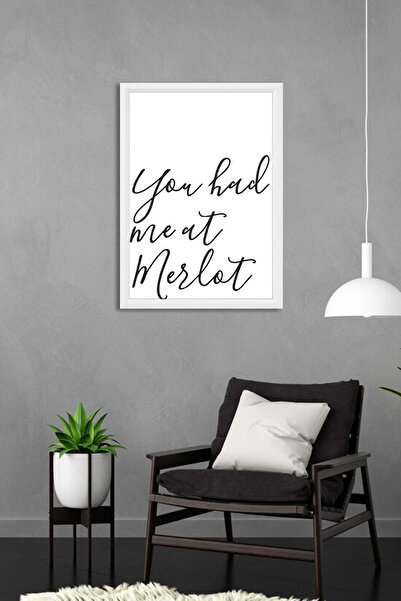 bymat You Had Meat Merlot 30x40 Beyaz Mdf Dekoratif Resimli Çerçeve - 760