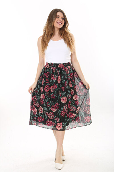 Şans Női nagy méretű színes, rugalmas derékkal bélelt, hajtogatott tüll szoknya 65N37655