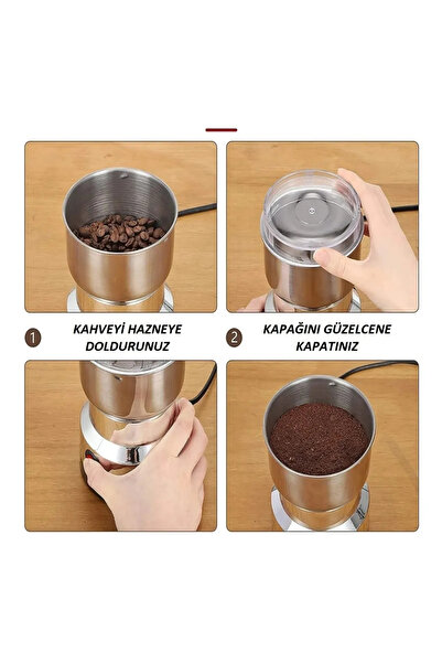 DEKOFAR Mini Kahve ve Baharat Öğütücü - Güçlü ve Hızlı 4 Biçaklı Tasarım