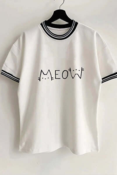 Vordevia Meow Котка с принт от новия сезон с детайли на яката и ръкавите, с р...