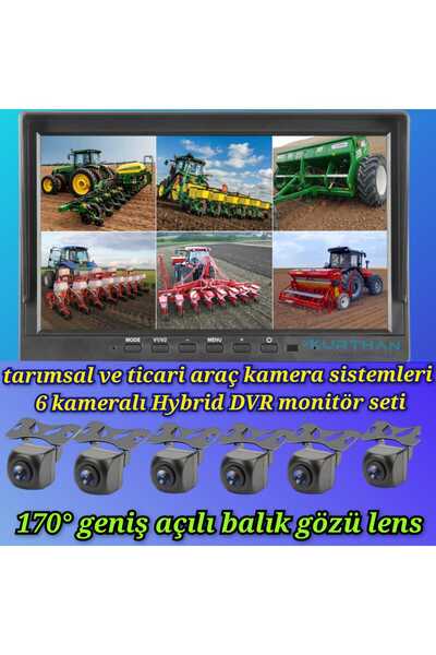 Twogo 10'' HYBRİD DVR MONİTÖR VE 6 ADET 170 DERECE BALIK GÖZÜ LENS GENİŞ AÇIL...