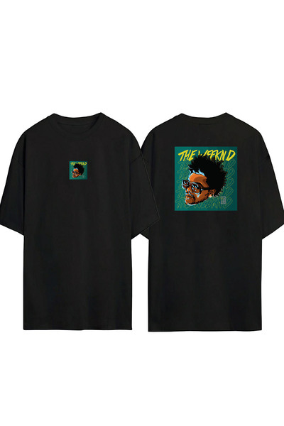 THEWERT Unisex The Weeknd Prednja i zadnja strana Štampano Crna Oversize kroj...