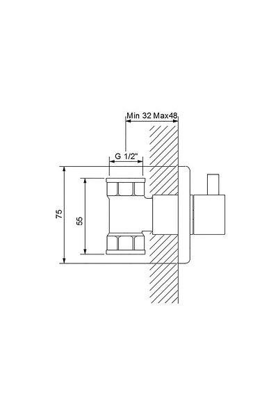 Newarc Black Maximal Stop Valve - 101632 B