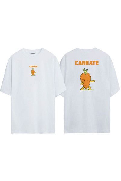 THEWERT Unisex Carrate Carrot Prednja strana Zadnja strana Štampano Bela Over...