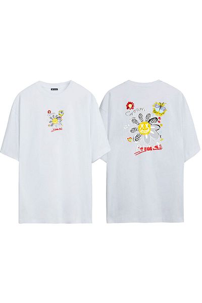 THEWERT Μπλουζάκι Unisex Clown Butter Fly Ricky εμπρός πίσω με στάμπα λευκό oversize