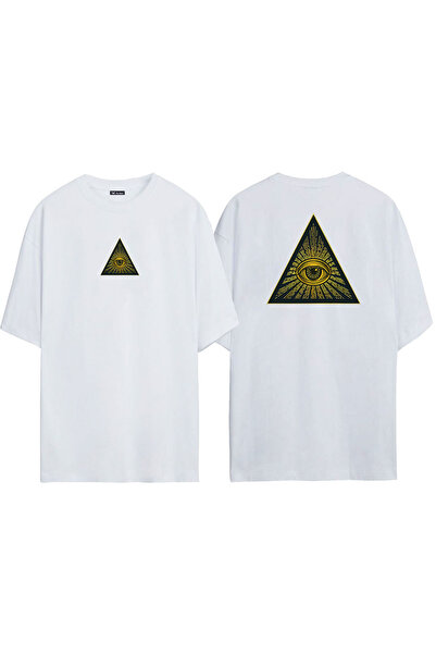 THEWERT Bela Oversize kroj T-shirt - Unisex, Illuminati D Sa deznom Oči spred...