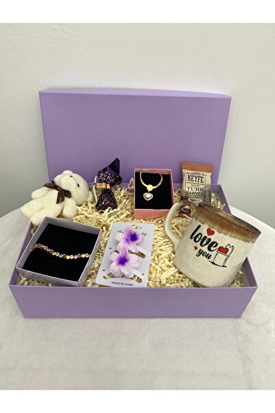 PRİYA JEWELERY Konsept Hediye Kutusu, Seramik Kupa,  Kahve sever Hediyelik