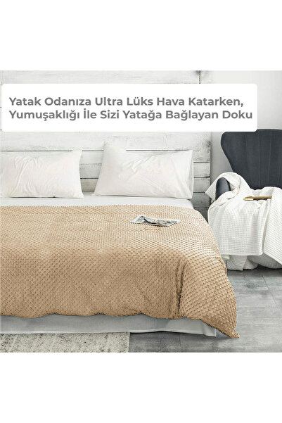 Terapise Wellsoft Yorgan / Ağırlıklı Battaniye Nevresimi Tek Kişilik Kış ve Bahar Ayları için, 160x220cm Bej