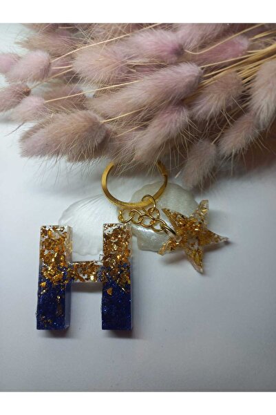 demirbasavm سلسلة مفاتيح إيبوكسي H مصنوعة يدويًا