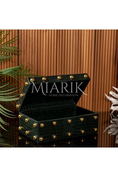 MIARIK DESIGN & DEKORASYON Decorative Studded Single Leather Box