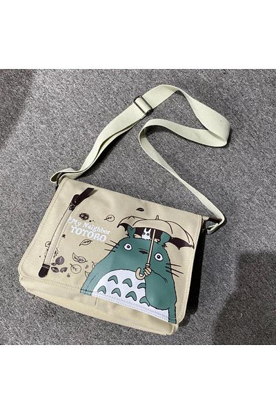 DEEFWEAR Geantă Totoro Seria Specială Dublu Buzunar Bej Messenger -mingalondon
