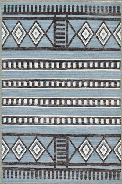 Rugs Modern Halı Geometric Woven Base Carpet in Light Blue Shades 3783