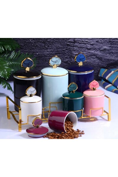 Kosova PEARL Mix 7’li Stantlı Porselen Baharat Takımı