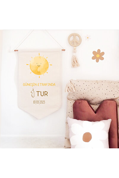 Santy Creative AHŞAP ÇITALI ÇOCUK ODASI DOĞUM GÜNÜ BEZ POSTER 30x50